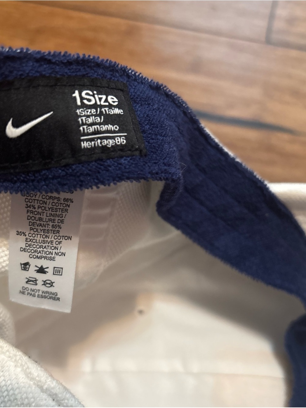 Nike Heritage86 Court Logo Tennis Hat Cap Pique Adjustable White DJ6147-102 Rare - Picture 10 of 10